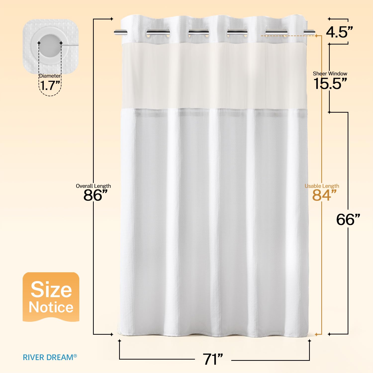River Dream package includes curtain and liner for complete setup