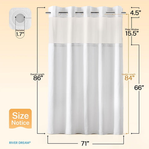 River Dream package includes curtain and liner for complete setup