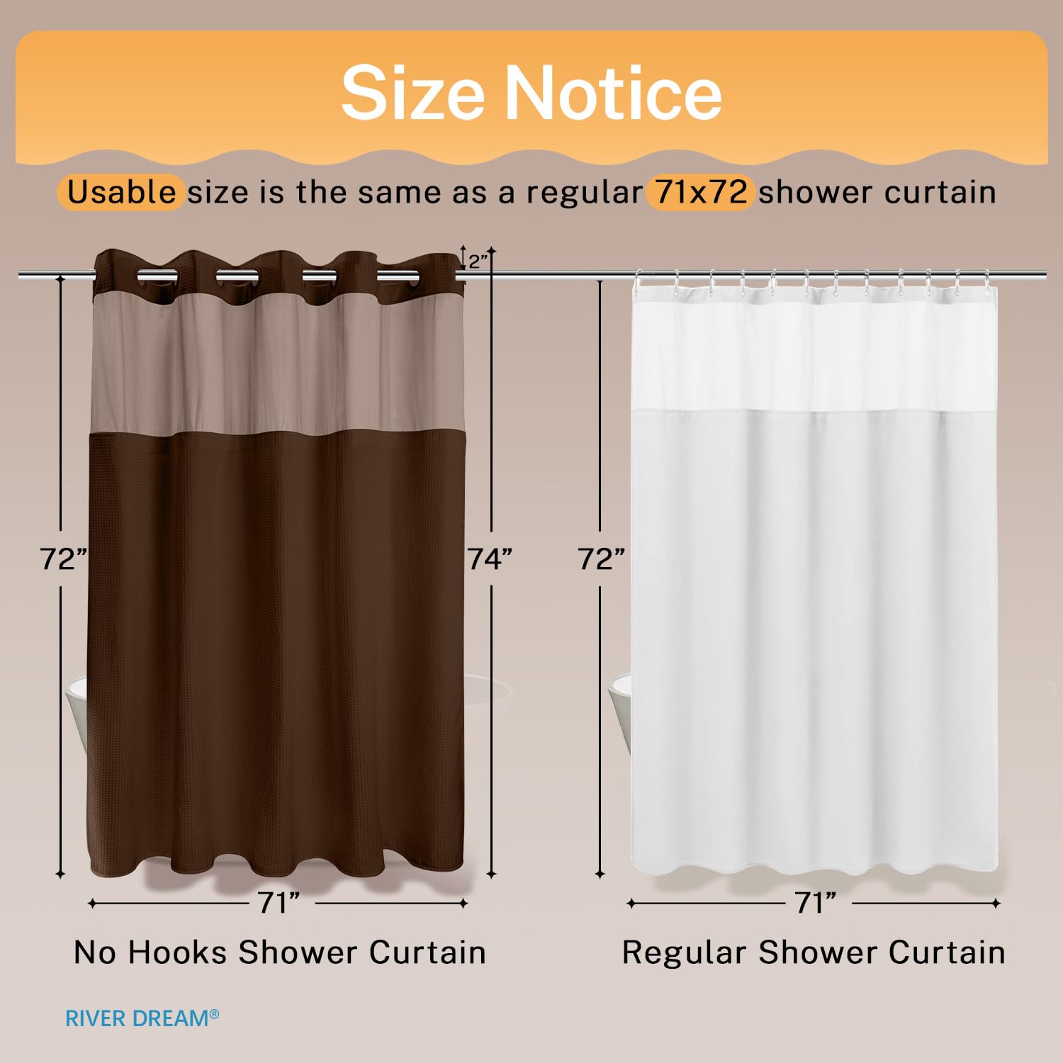 River Dream package includes curtain and snap-on liner ready to install