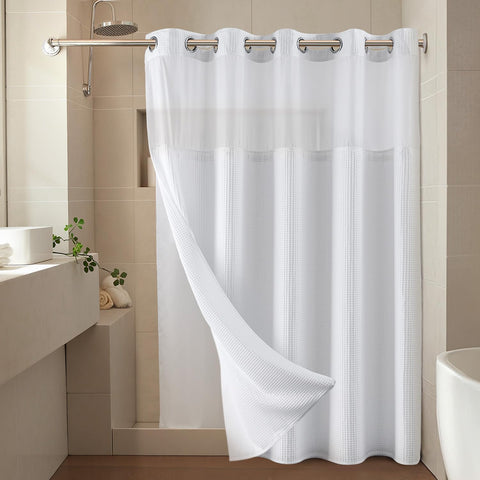 River Dream bundled set includes curtain and liner for simple setup.