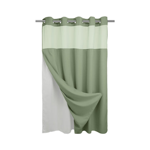 River Dream packaging shows curtain and snap on liner for complete setup