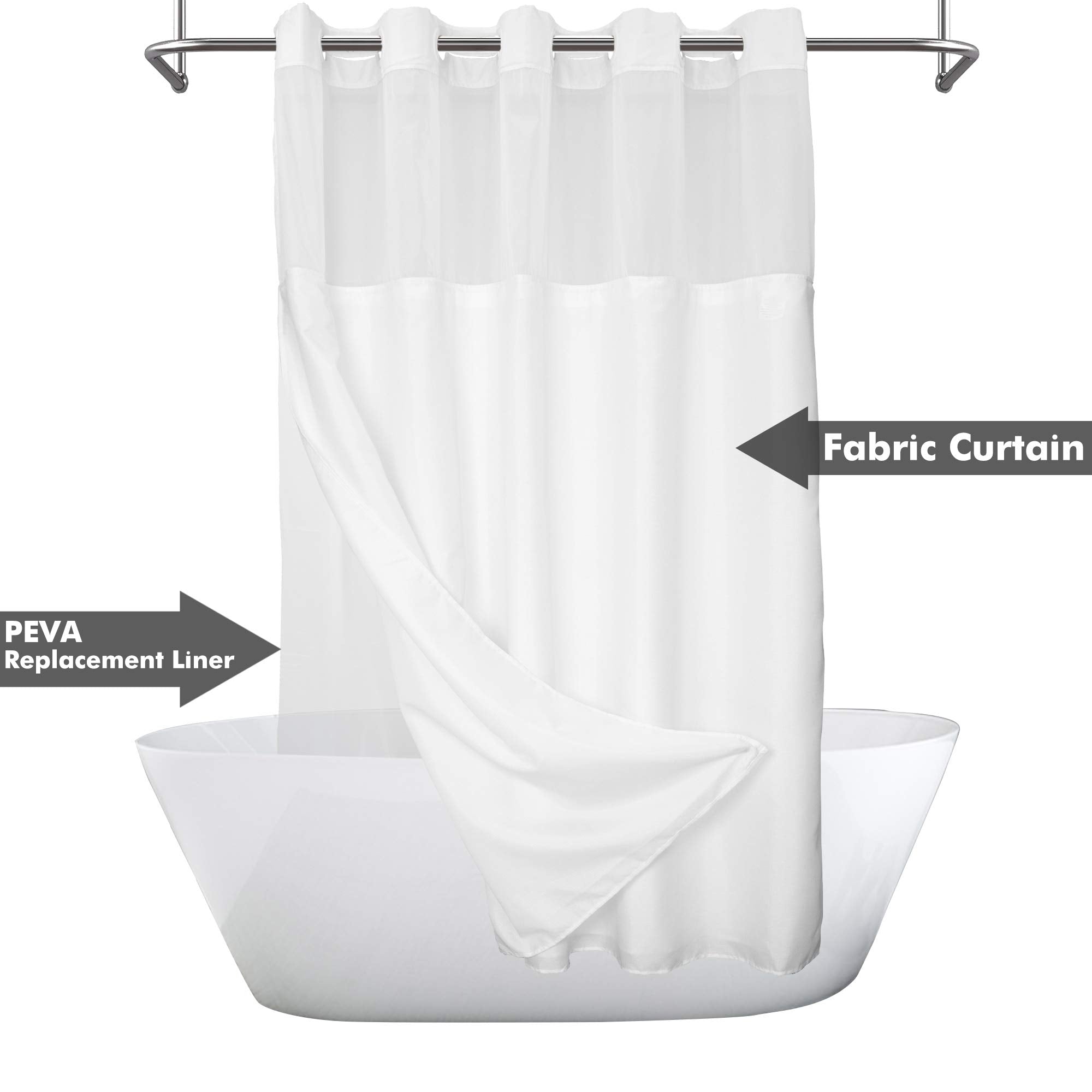River Dream snap-in liner shown with curtain for quick, removable waterproof protection