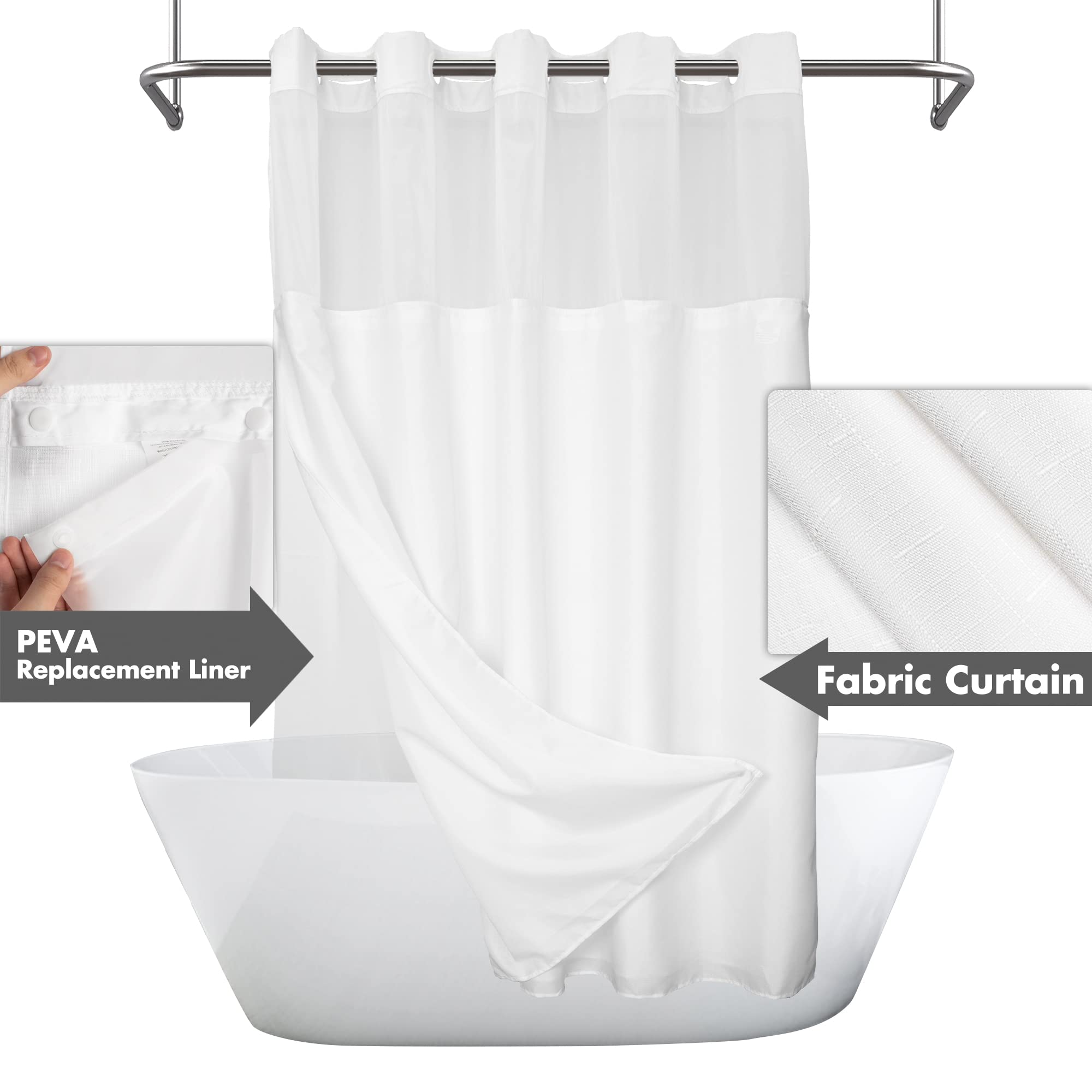 River Dream snap-in PEVA liner attachment enables quick removal and replacement.