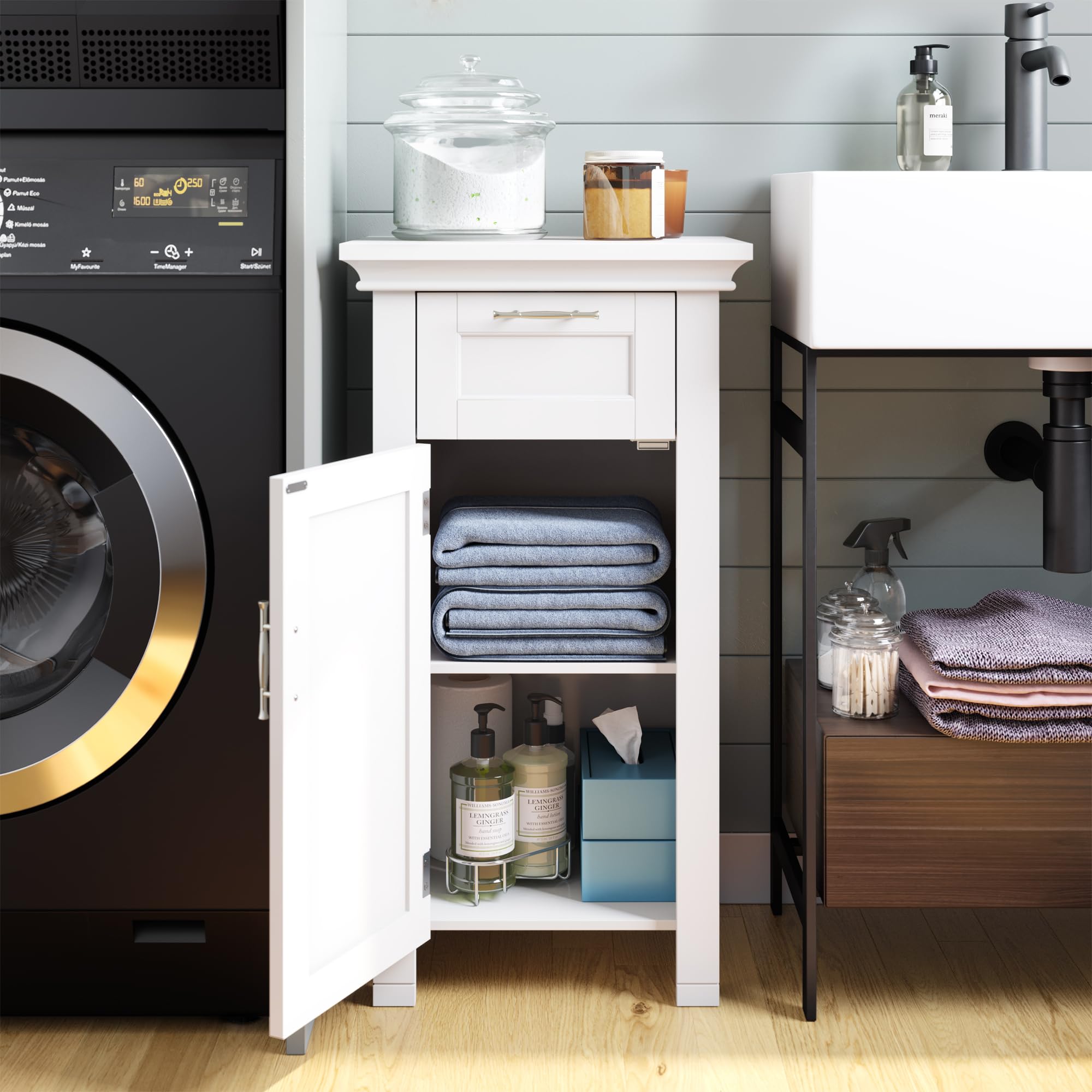 RiverRidge Somerset cabinet in a bright bathroom setting.