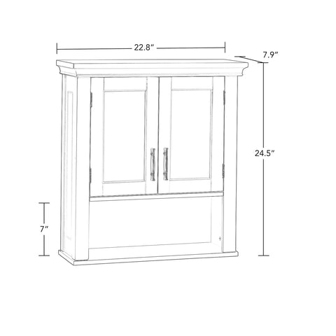 Interior adjustable shelf in RiverRidge Somerset cabinet supports flexible storage.