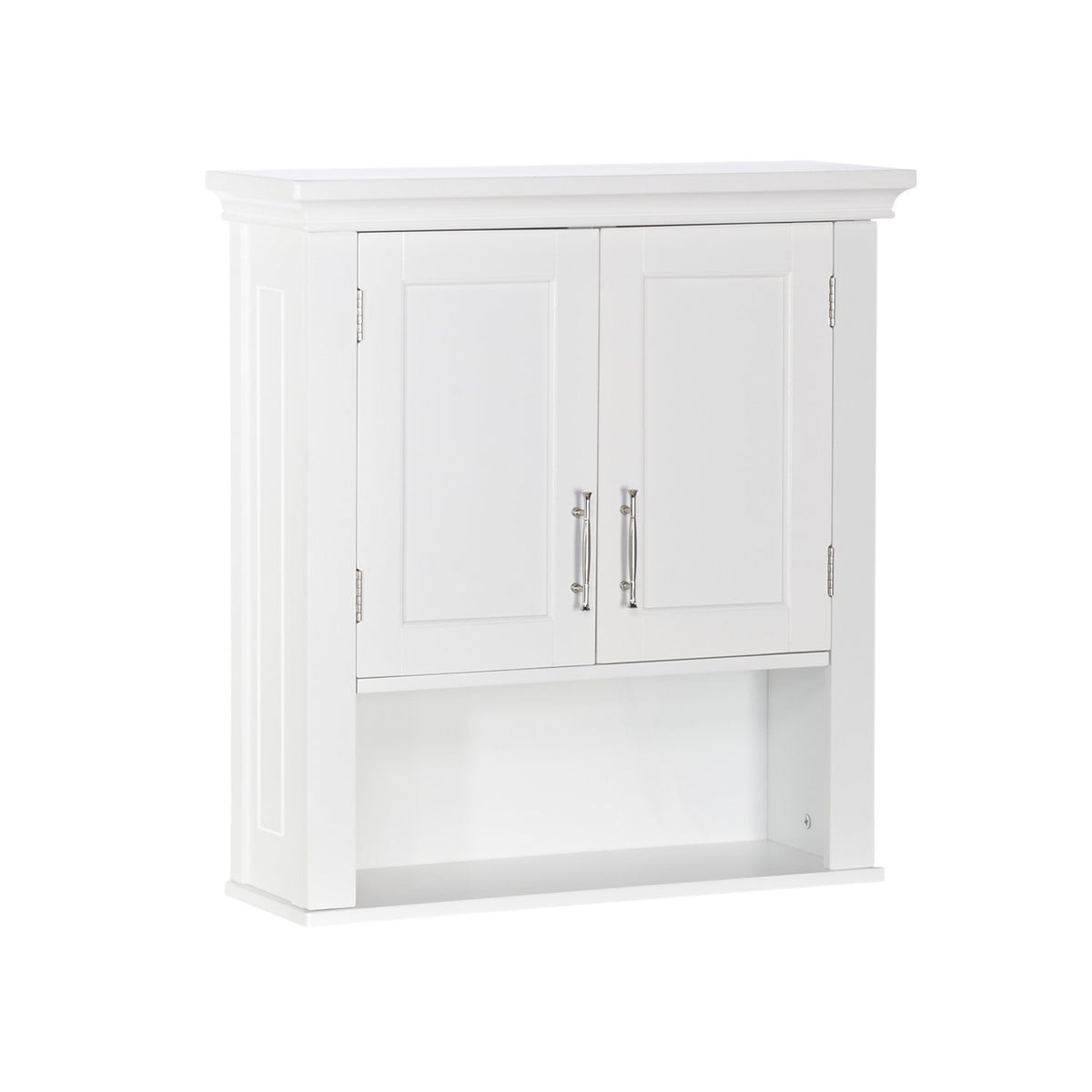 RiverRidge Somerset two-door cabinet front view with concealed storage for tidy bath essentials.