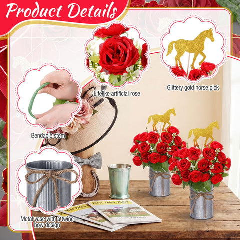 Rivvlive gold horse decorative sticks sparkle on centerpieces