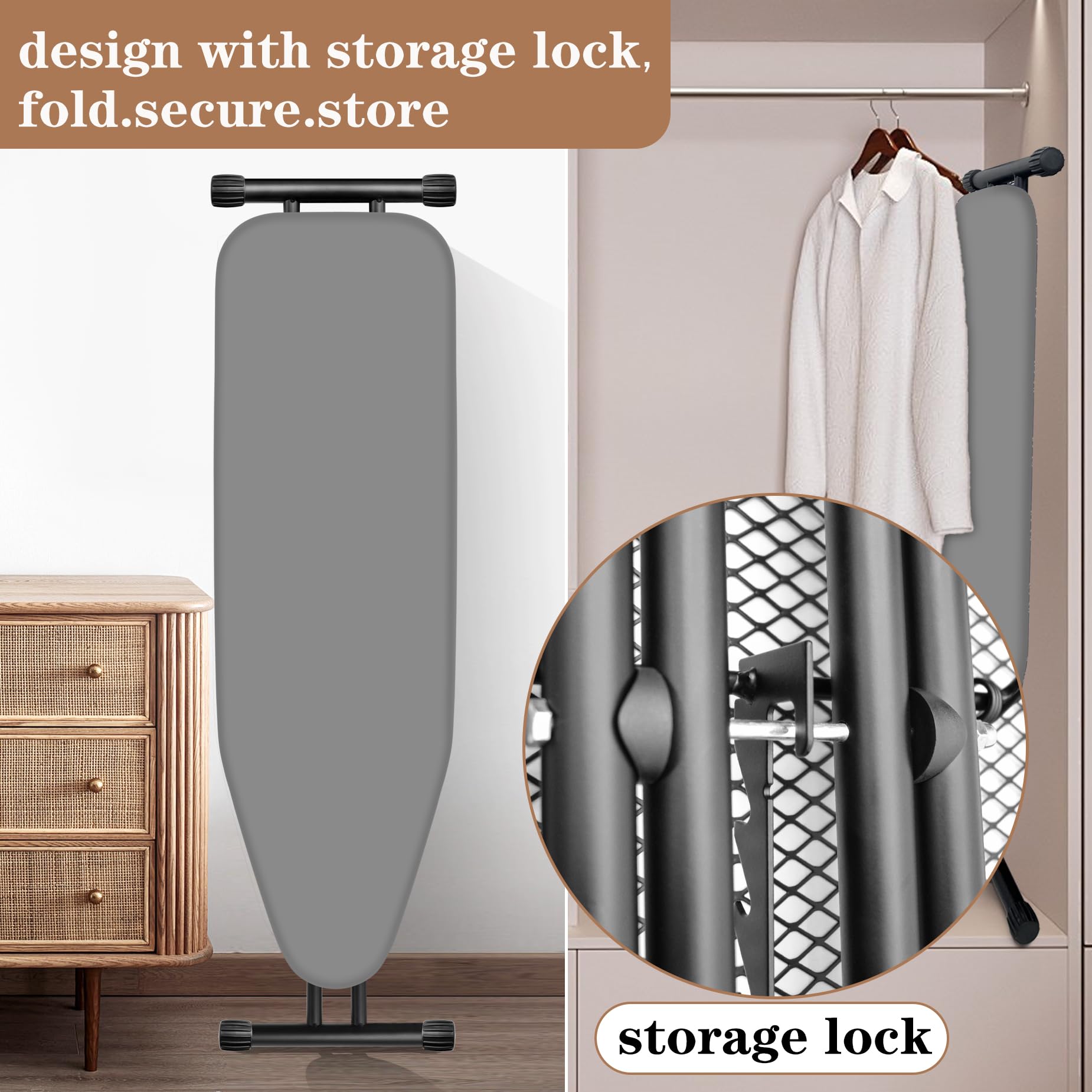 RIZTAIK ironing board skid feet prevent slips on smooth floors