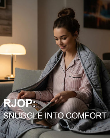 RJOP weighted blanket bed-use provides restful evenings with even pressure.