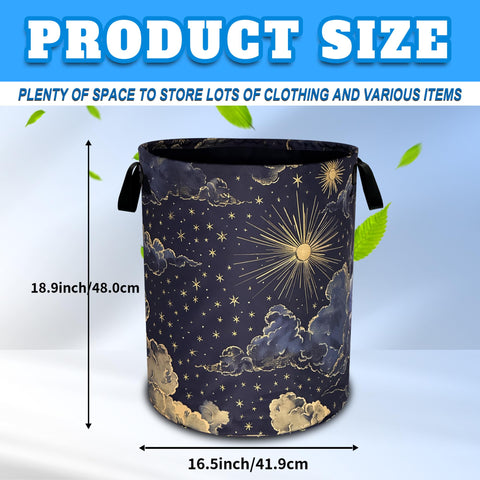 RKYAFFERISMA Oxford fabric laundry hamper stands up in a bathroom setting