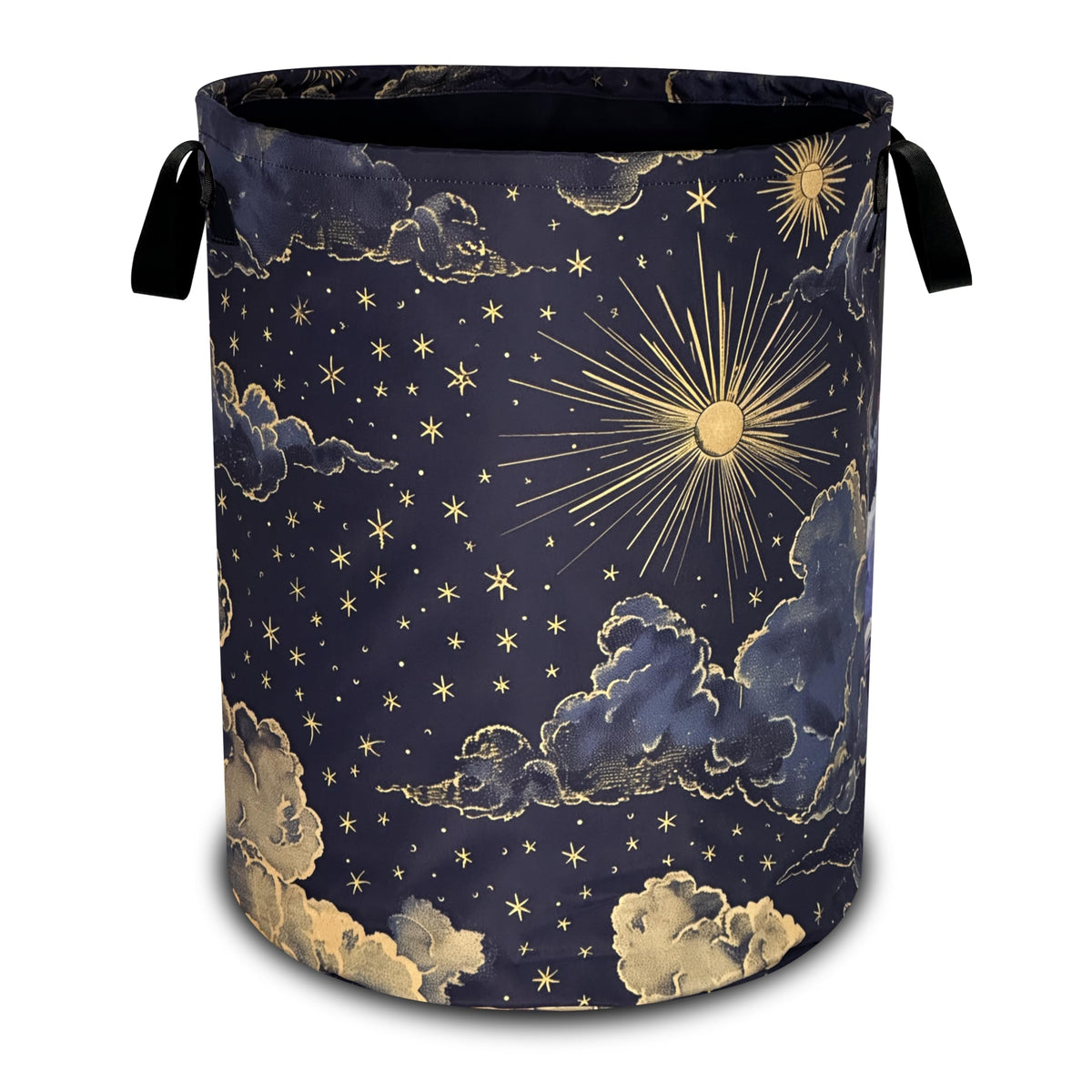 RKYAFFERISMA Sun Stars Moon laundry basket in a kid's room for easy organization