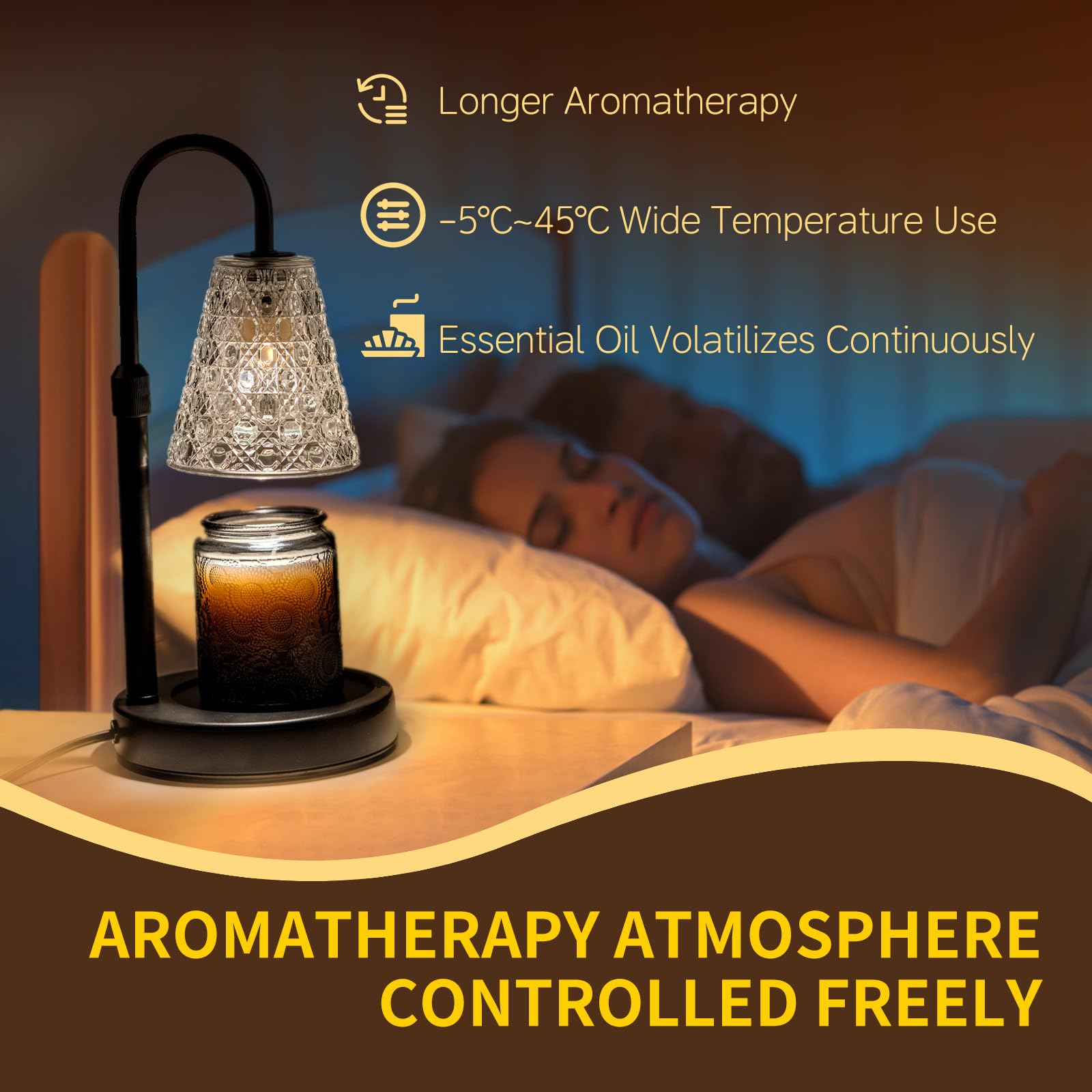 RMFSH Candle Warmer Lamp in living room setup adds decorative warmth.