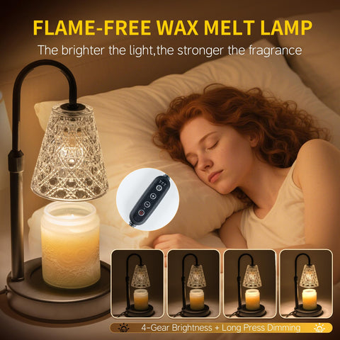 RMFSH Candle Warmer Lamp timer display illustrates scheduled melt sessions.