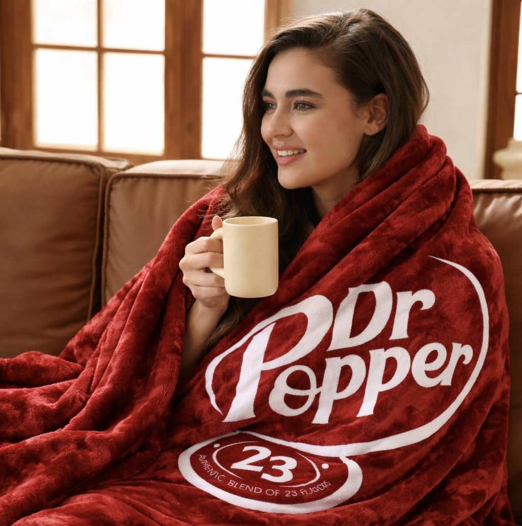 RMKA Dr Pepper blanket folded display highlighting compact size