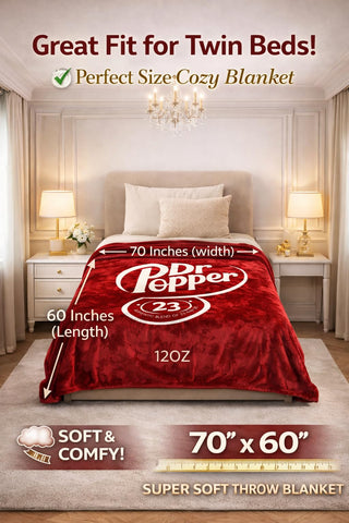RMKA Dr Pepper blanket gift-ready packaging for birthdays or holidays