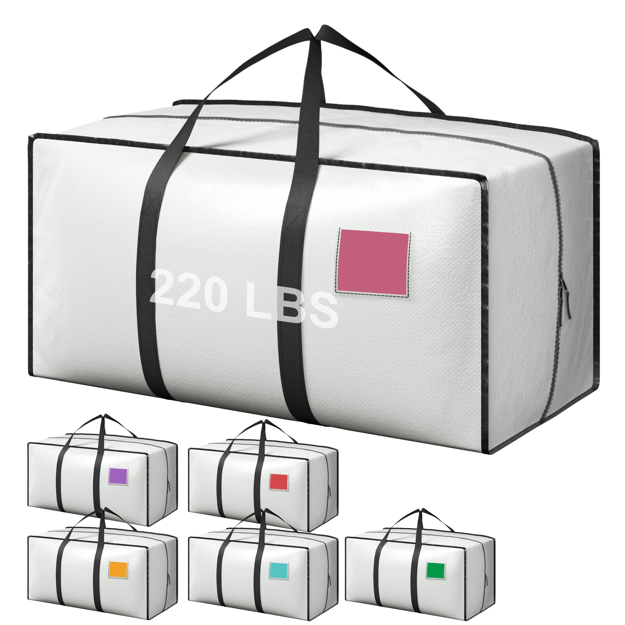 RMOHRO 6-pack moving bags with full-open side zipper for easy loading