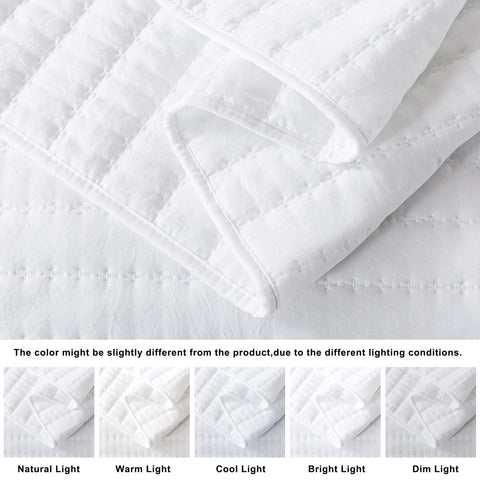 ROARINGWILD lightweight bedspread on bed, white tone ideal for seasonal layering.