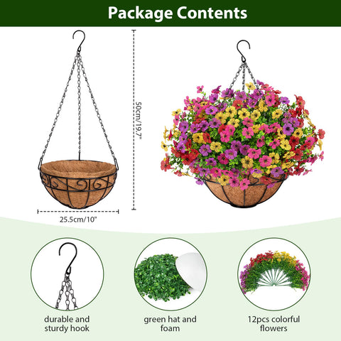 Roberly silk-hanging-plants outdoor set adds vibrant, maintenance-free decor to porches