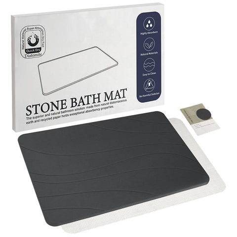 Robinuspc Stone Bath Mat absorbs moisture quickly for a dry, safe bathroom floor.