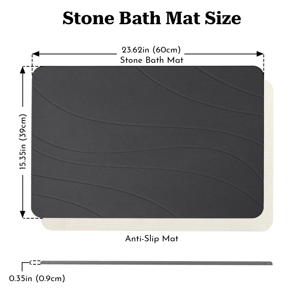 Robinuspc quick-dry bath mat surface prevents moisture buildup and odors in bathrooms.