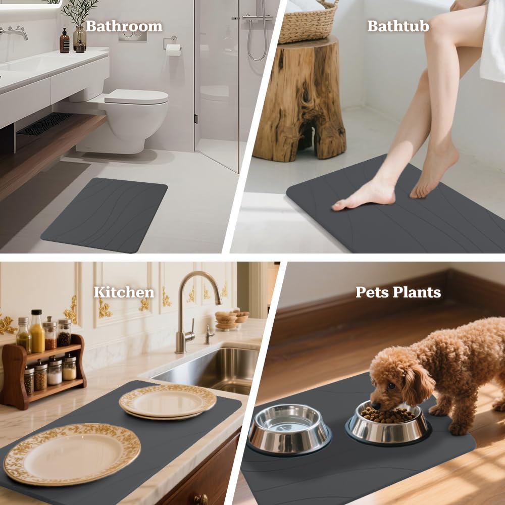 Robinuspc Stone Bath Mat fits bathrooms, kitchens, entrances, and more.