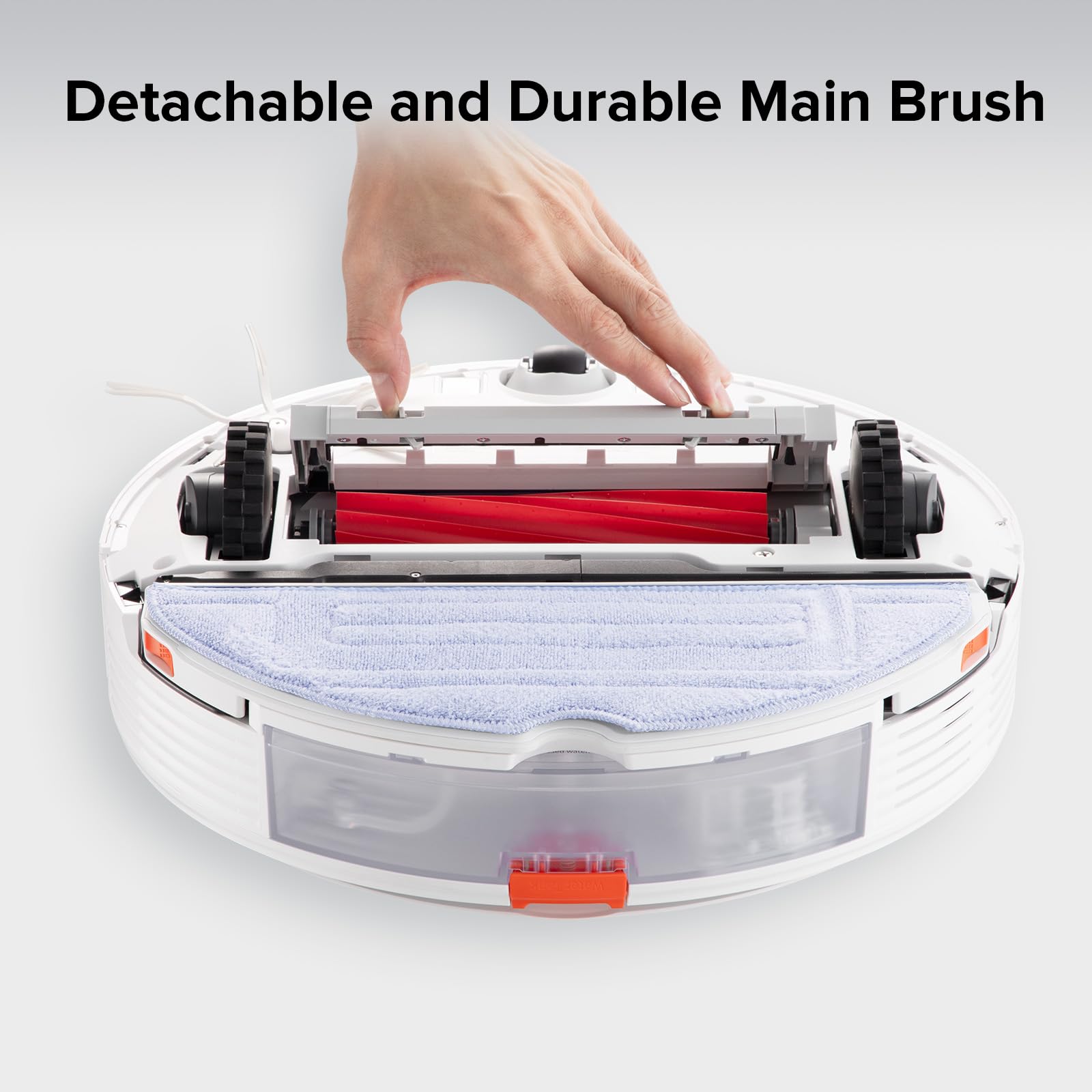 Roborock durable rubber material for long-lasting cleaning.