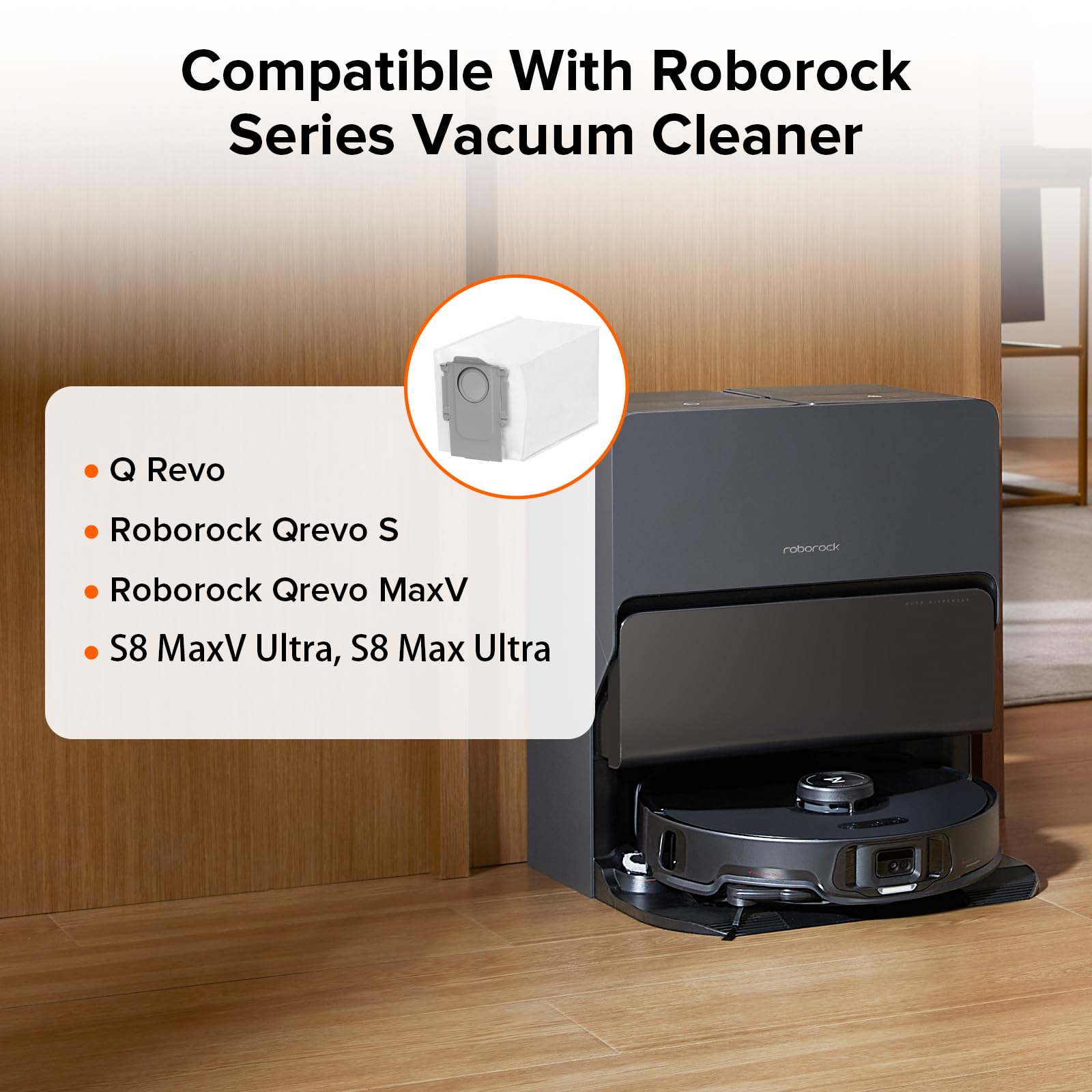 roborock dust bags with 2.7L capacity highlighted for long-lasting use