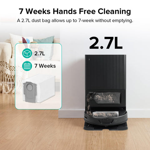 roborock push-pull feature enables quick and clean bag replacement