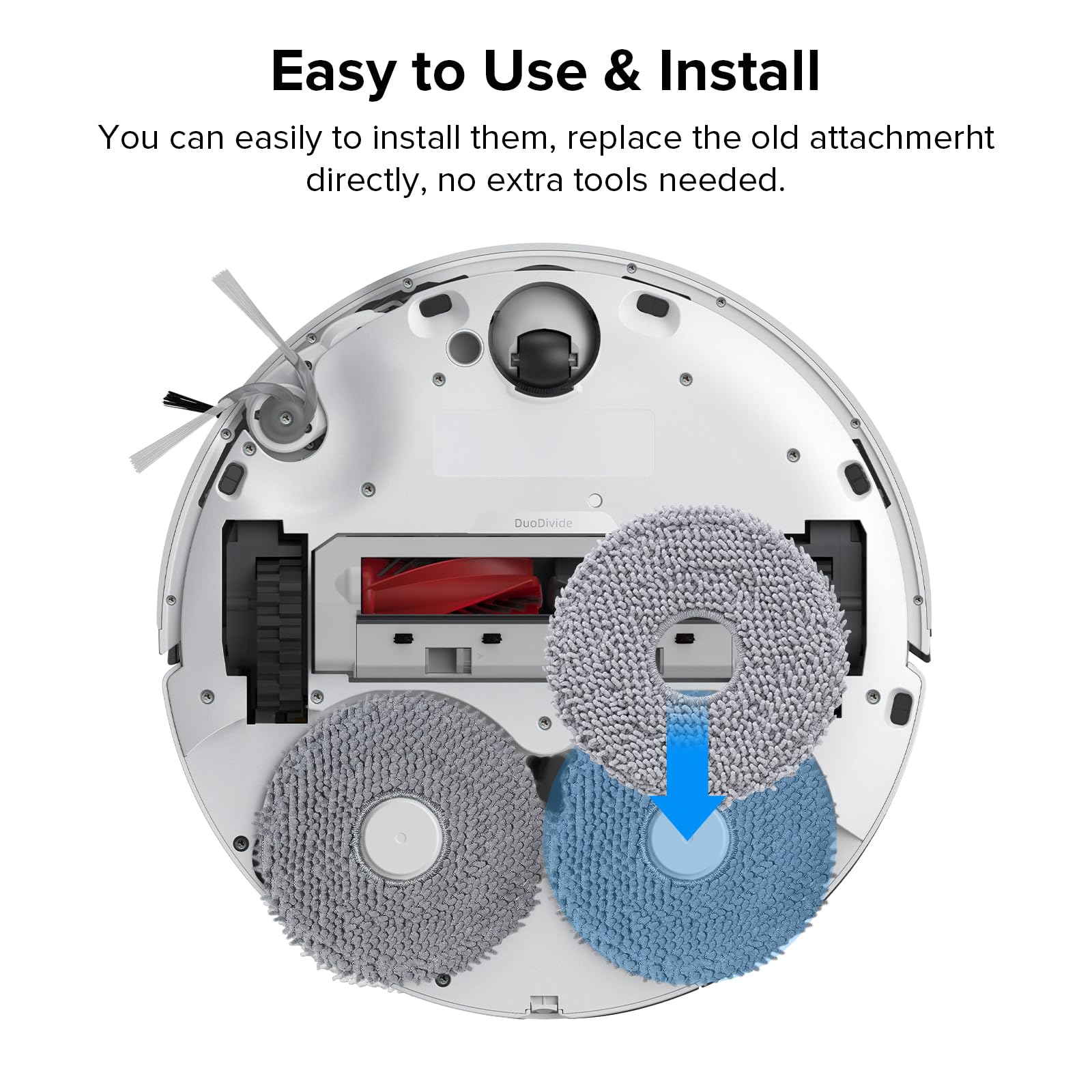 Roborock microfiber mop pad is washable and quick-drying for repeated use