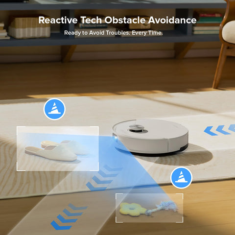 Roborock Q10 S5+ dual anti-tangle brushes minimize hair wrap during cleaning.