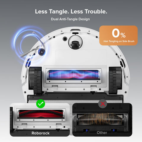 Roborock Q10 S5+ ReactiveTech obstacle avoidance navigates clutter smoothly.