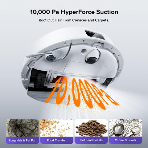 Roborock Q10 S5+ VibraRise mopping system delivers deep scrubbing across surfaces.