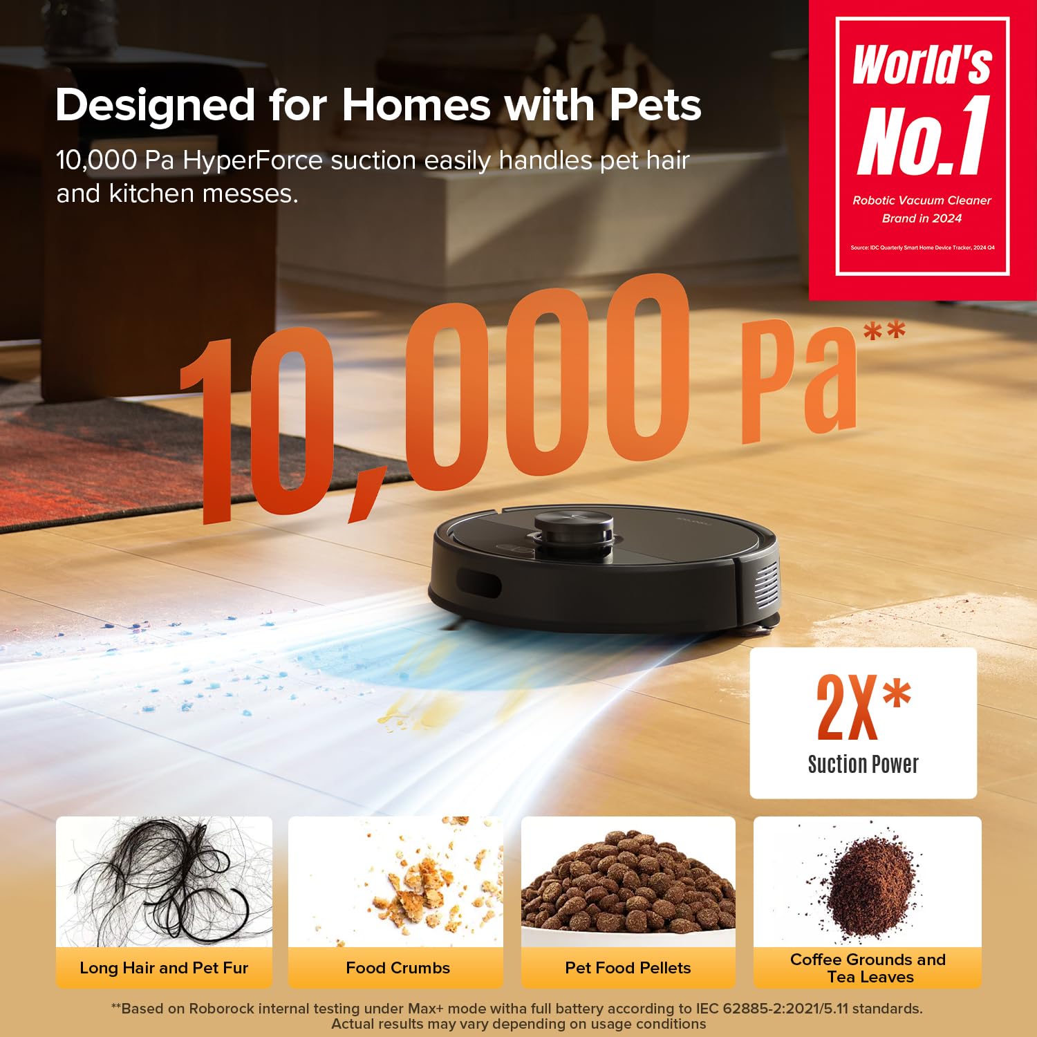Roborock Q7 M5 anti-tangle design keeps pet hair from wrapping around brushes