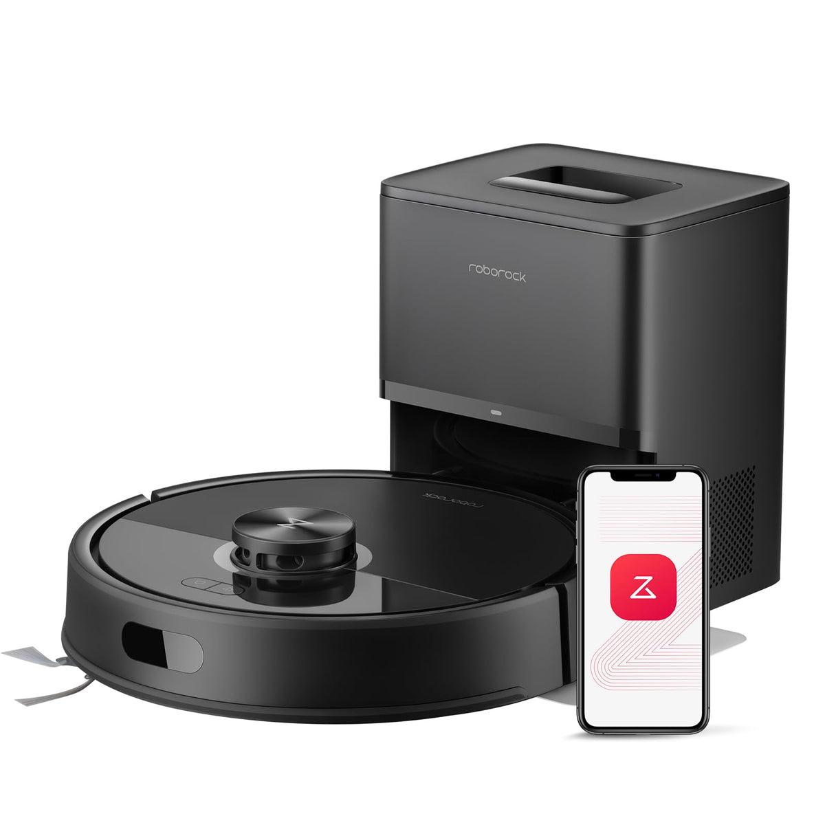 roborock Q7 M5+ dock with a large dust bag enabling longer cleaning cycles