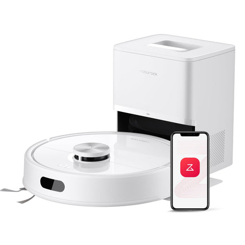 Roborock Q7 M5+ on a clean floor showing sleek design for effortless cleaning.