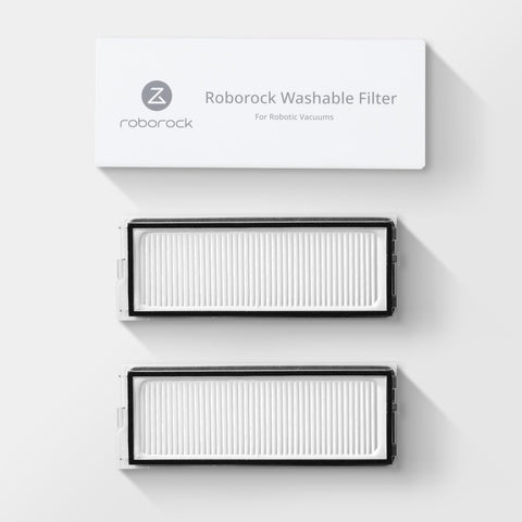 Roborock filter packaging shows two filters inside.