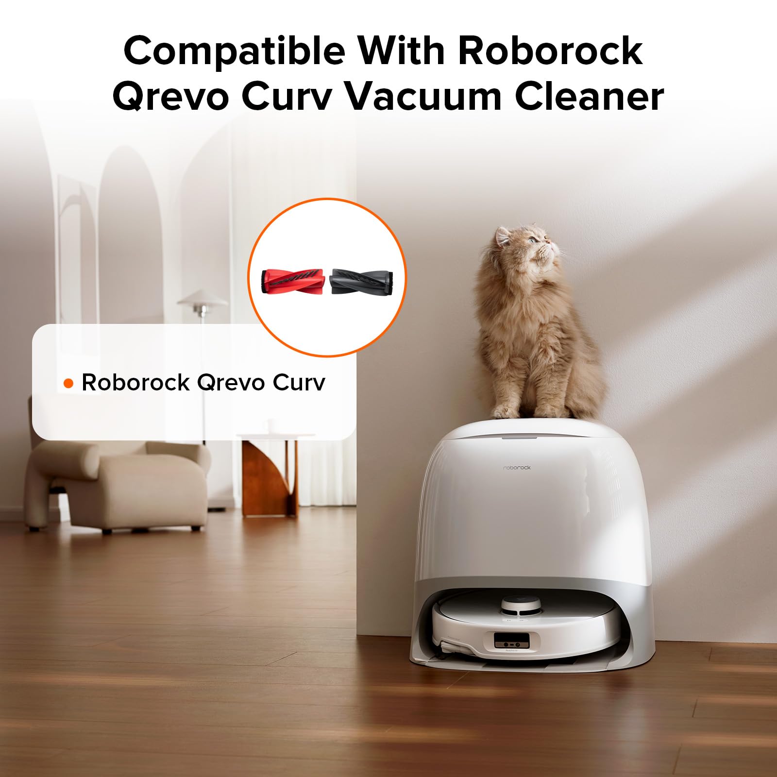 Roborock DuoDivide brush helps prevent hair clogs during daily use.