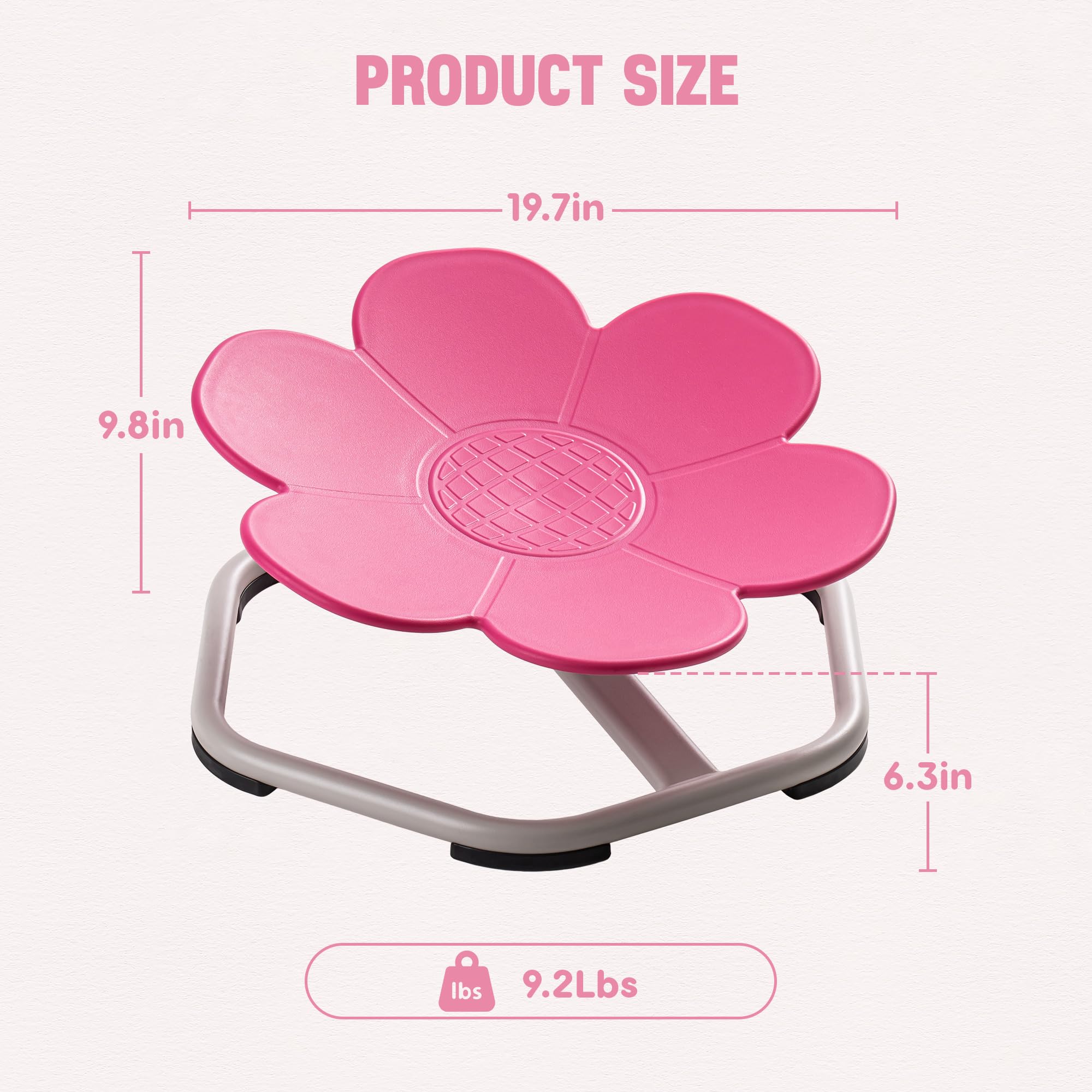 ROBUD chair with non-slip base keeps spinning safely for kids