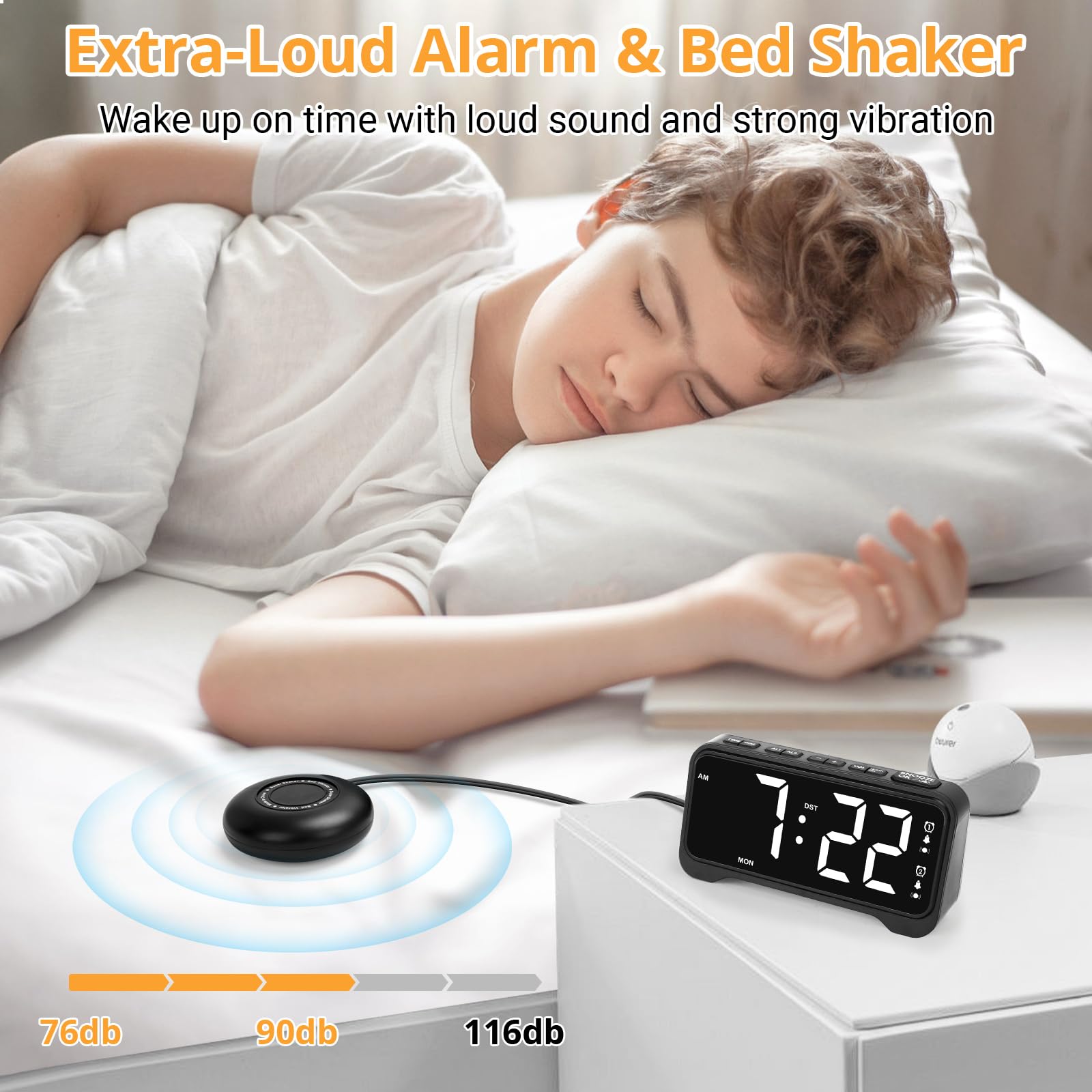 ROCAM adjustable brightness and night light create a customizable bedside glow