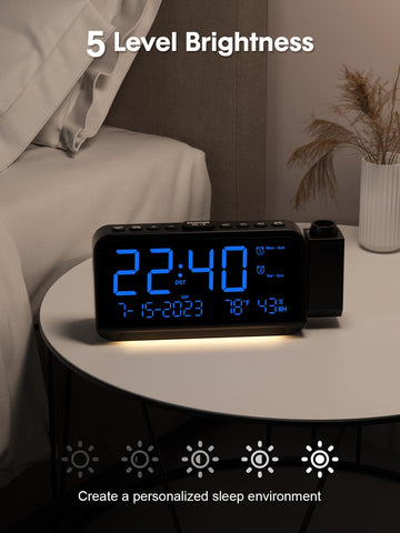 ROCAM dual alarms with snooze for weekday and weekend routines