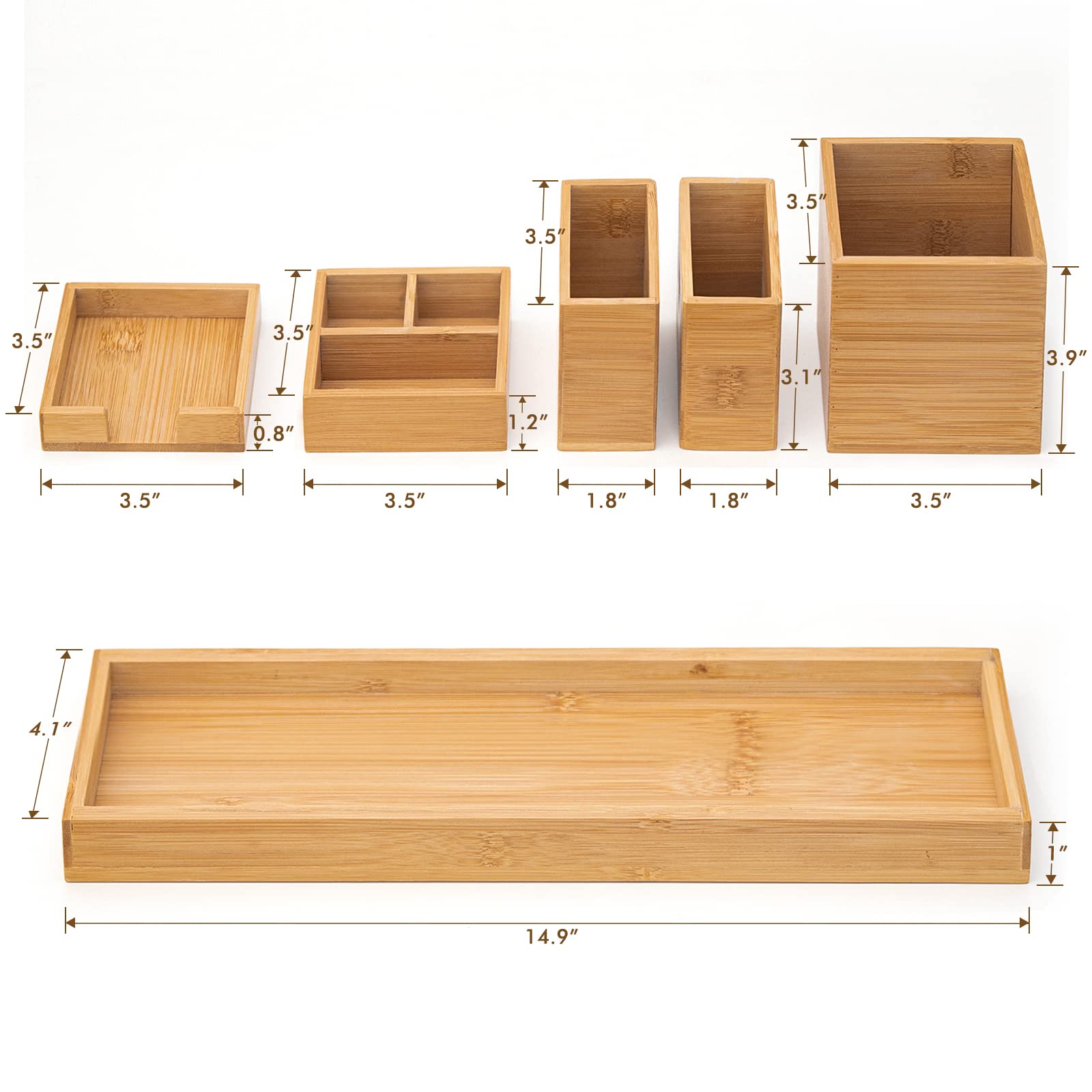 ROCDEER bamboo vanity tray FSC-certified label close-up