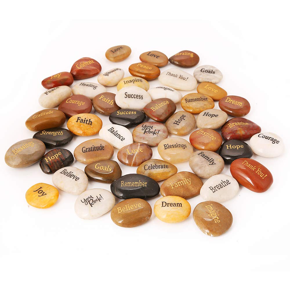 RockImpact polished pebble with positive words for gifts and keepsakes.