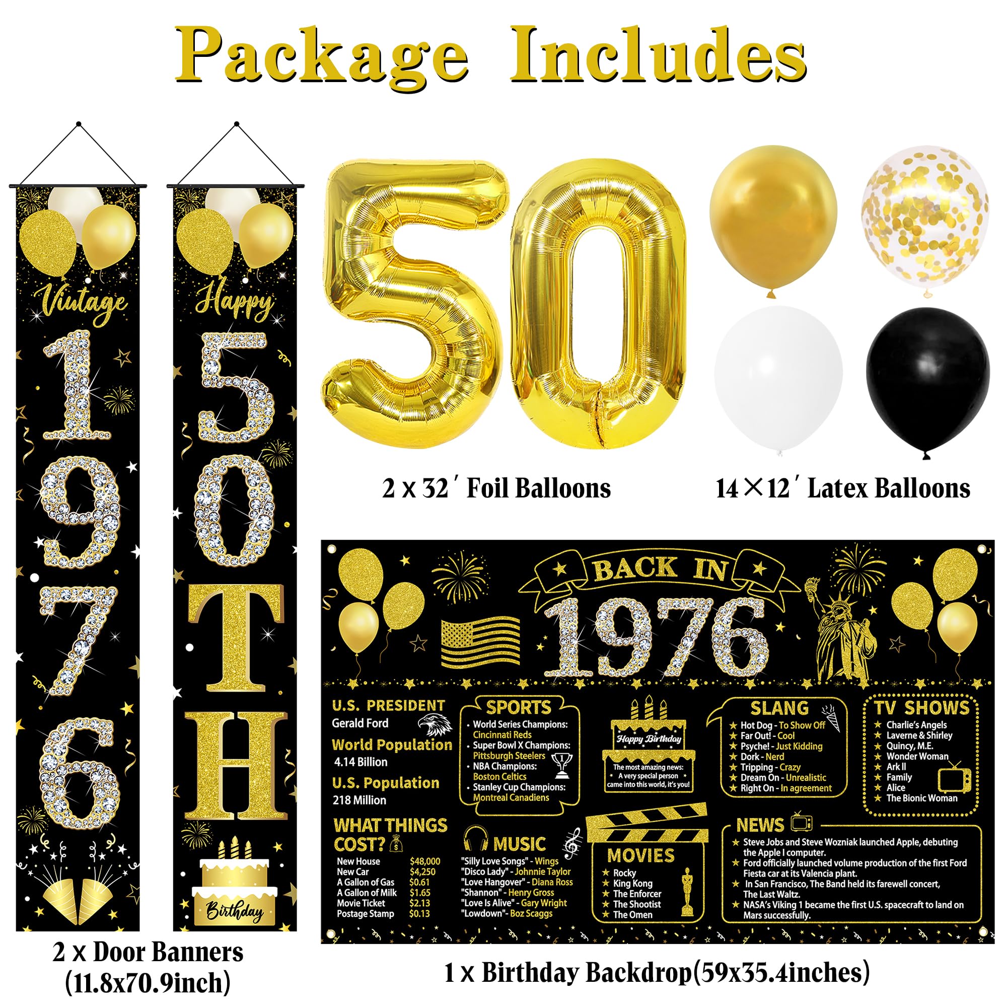 Roetyce 50th birthday sash adds elegant party accents.