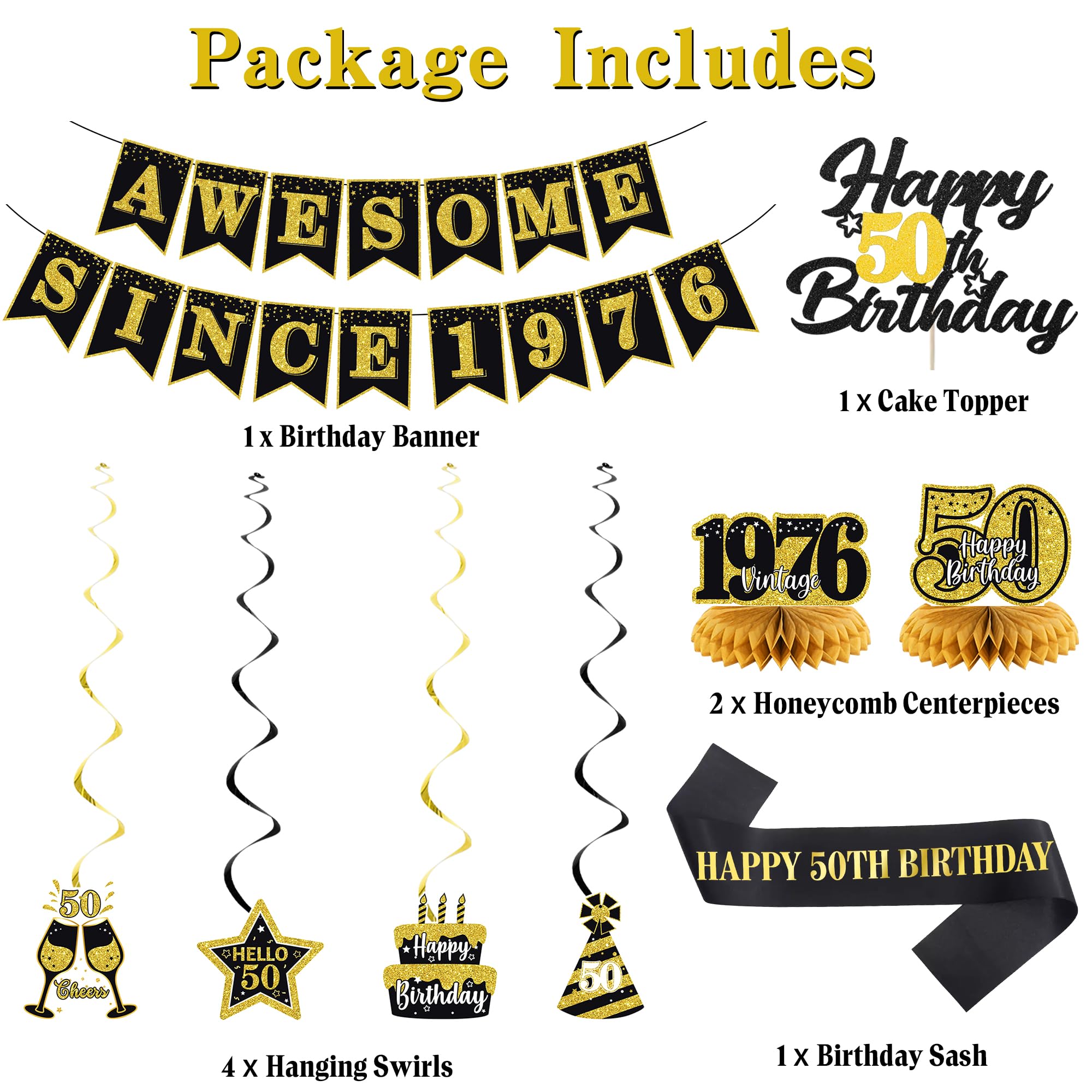 Roetyce awesome since 1976 banner adds festive flair for guests.