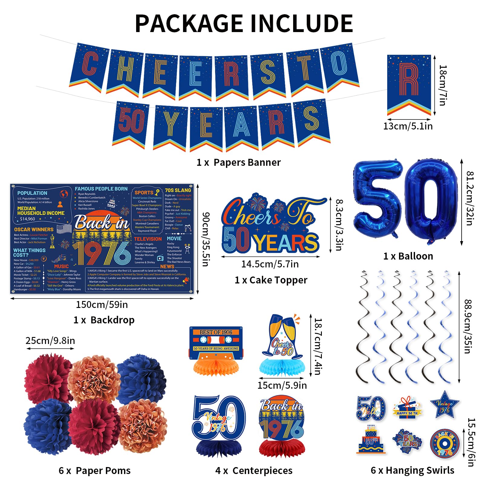 Roetyce Cheers To 50 Years banner enhances milestone party decor