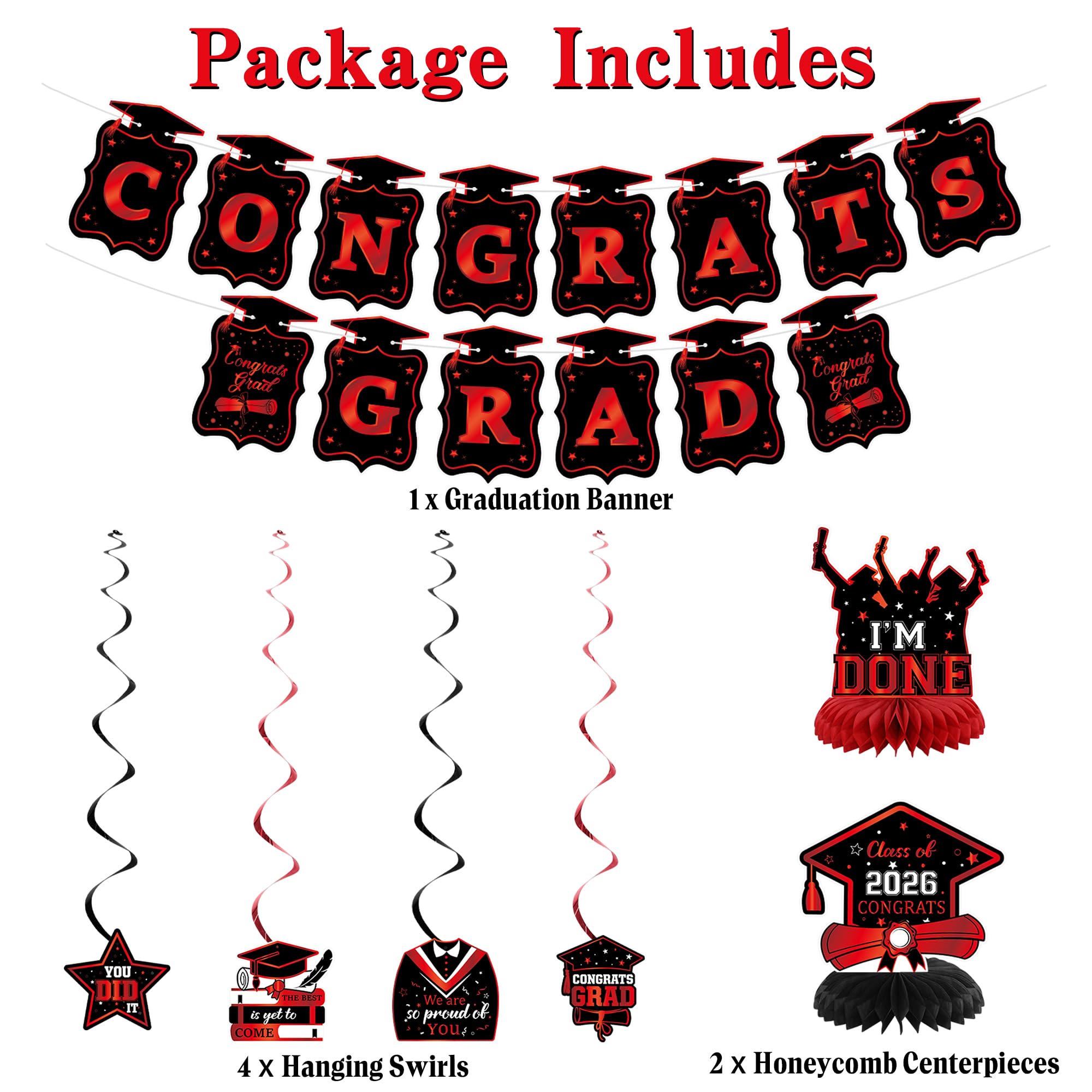Roetyce Congrats Grad banner anchors the display with a striking focal point