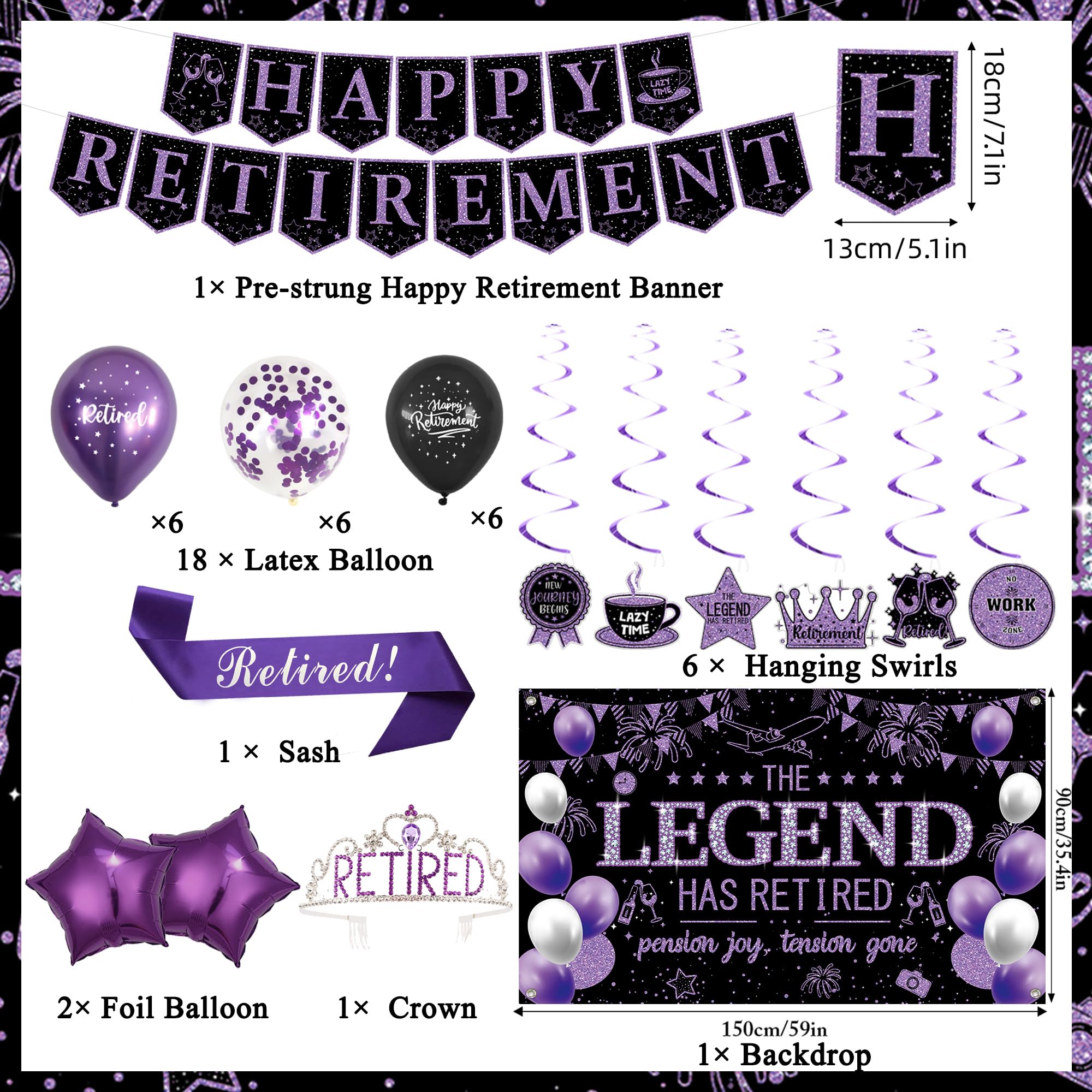 Roetyce Legend Has Retired Backdrop enhances memorable party photos.
