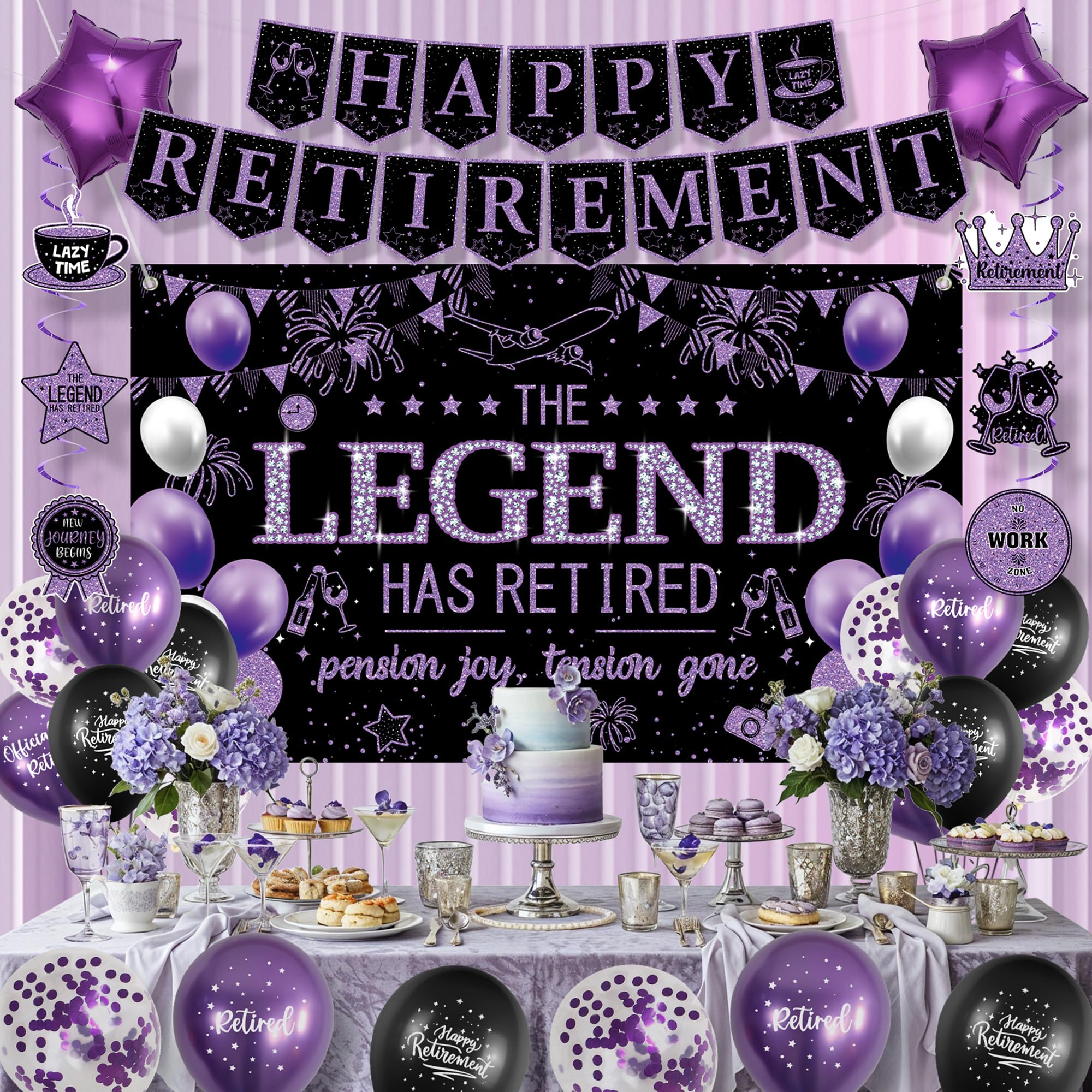 Roetyce Purple Retirement Sash adds a celebratory, photo-worthy moment.