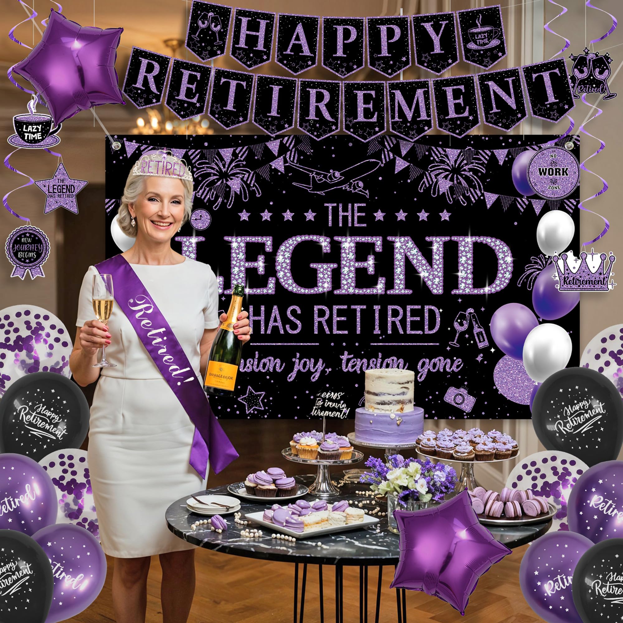 Roetyce Retirement Crown completes a fun, empowering farewell look.
