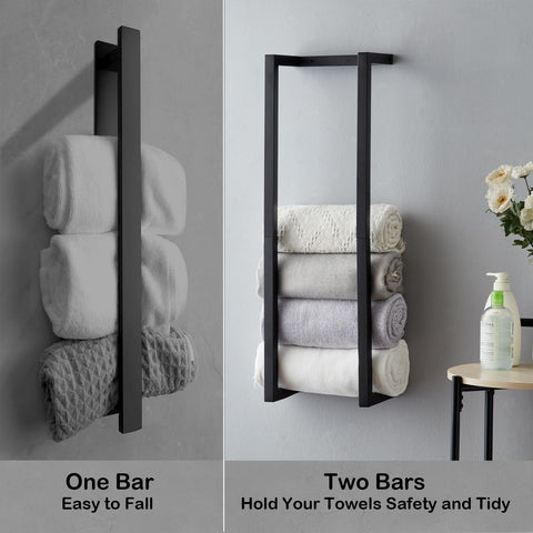 Roeveca wall-mounted towel holder offers stylish, durable storage.